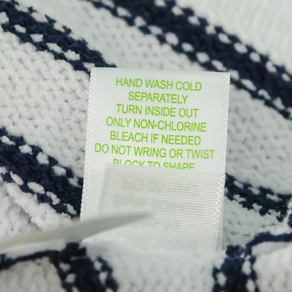 Lilly Pulitzer Size XS Calloway White Navy Blue Stripe Nautical Ruffle Sweater - Picture 7 of 8